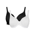 Black-White - Front - Gorgeous Womens-Ladies Lace T-Shirt Bra (Pack of 2)