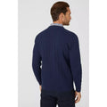 Navy - Back - Maine Mens Cable Cotton Crew Neck Sweatshirt