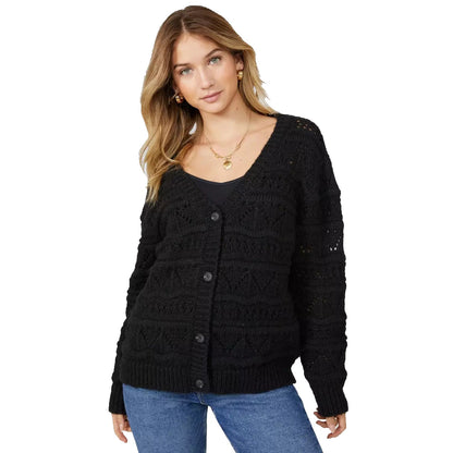 Black - Front - Principles Womens-Ladies Pointelle Cardigan