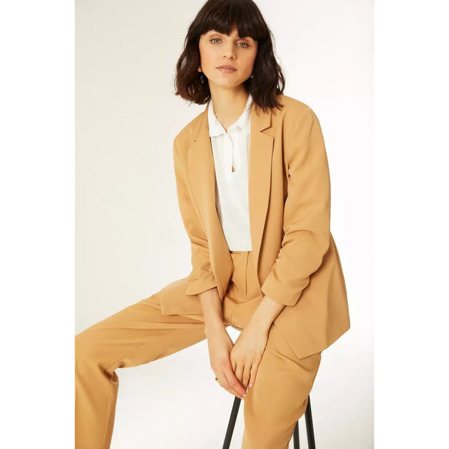 Camel - Side - Principles Womens-Ladies Ruched Tailored Blazer