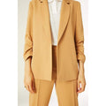 Camel - Pack Shot - Principles Womens-Ladies Ruched Tailored Blazer