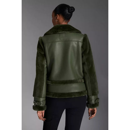 Khaki - Back - Principles Womens-Ladies Adjustable Cuff Flight Jacket