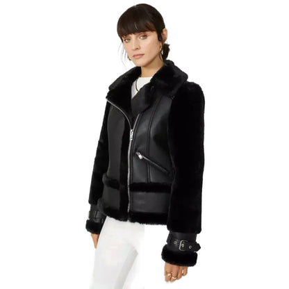 Black - Front - Principles Womens-Ladies Adjustable Cuff Flight Jacket