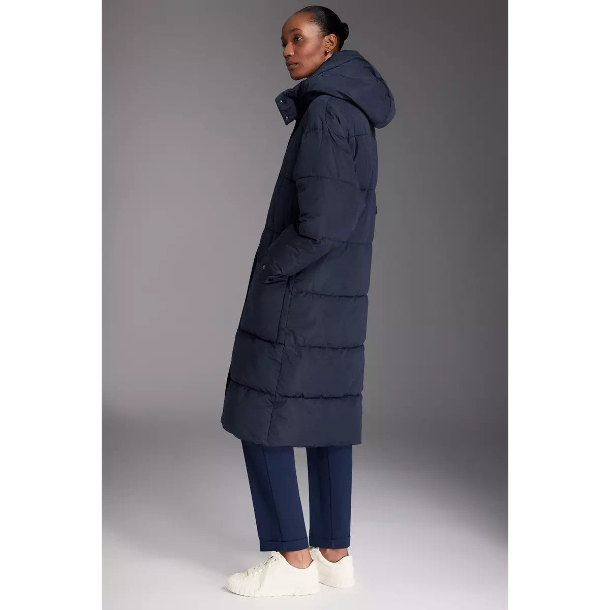 Navy - Lifestyle - Principles Womens-Ladies Belted Padded Longline Coat