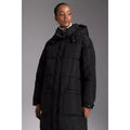 Black - Side - Principles Womens-Ladies Belted Padded Longline Coat