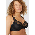 Black - Side - Gorgeous Womens-Ladies High Apex Floral Bra