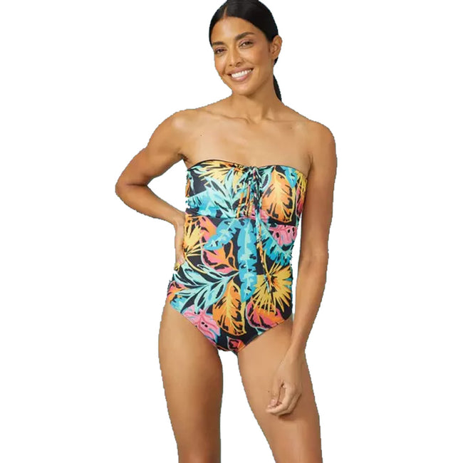 Debenhams Womens/Ladies Banana Palm Bandeau One Piece Swimsuit