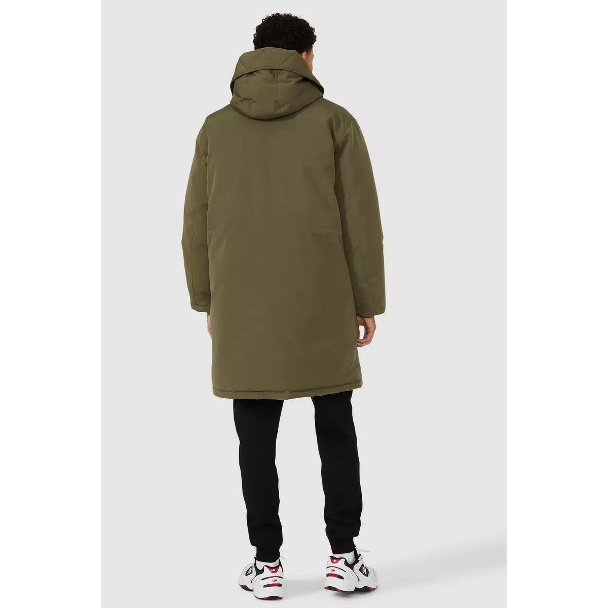 Khaki - Back - Red Herring Mens Longline Parka