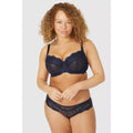 Navy - Lifestyle - Gorgeous Womens-Ladies Broderie Non-Padded Bra