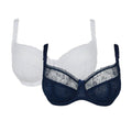 Navy-White - Front - Gorgeous Womens-Ladies Sketchy Floral Bra (Pack of 2)