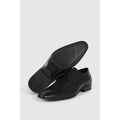 Black - Back - Debenhams Mens Leather Punch Detail Derby Shoes