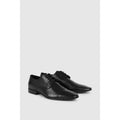 Black - Lifestyle - Debenhams Mens Leather Punch Detail Derby Shoes