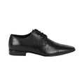 Black - Front - Debenhams Mens Leather Punch Detail Derby Shoes