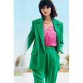 Bright Green - Side - Principles Womens-Ladies Longline Double-Breasted Tailored Blazer