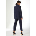 Navy - Back - Principles Womens-Ladies Longline Double-Breasted Tailored Blazer