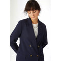 Navy - Side - Principles Womens-Ladies Longline Double-Breasted Tailored Blazer