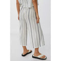 Mocha - Back - Debenhams Womens-Ladies Textured Striped Cropped Wide Leg Trousers
