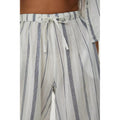 Mocha - Side - Debenhams Womens-Ladies Textured Striped Cropped Wide Leg Trousers