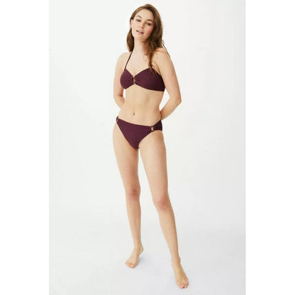 Wine - Lifestyle - Debenhams Womens-Ladies Home Rituals Textured Ring Detail Bikini Bottoms