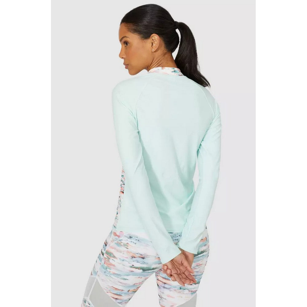 Mint - Back - Debenhams Womens-Ladies Zip Front Long-Sleeved Rash Guard