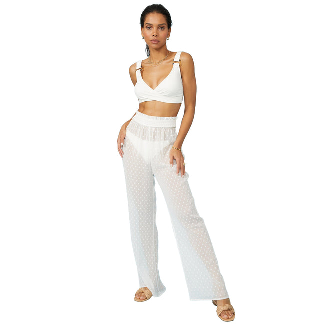 Debenhams Womens Ladies Chiffon Spotted Beach Trousers Discounts on great Brands