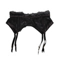 Black - Front - Gorgeous Womens-Ladies Lace Satin Suspender Belt