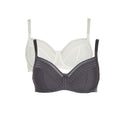 Grey-White - Front - Gorgeous Womens-Ladies Stripe Jacquard Non-Padded Bra (Pack of 2)