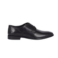 Black - Front - Debenhams Mens Archie Punched Leather Derby Shoes