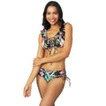 Black - Lifestyle - Debenhams Womens-Ladies Floral Front Tie Bikini Set