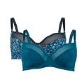 Teal - Front - Gorgeous Womens-Ladies Butterfly Non-Padded Bra (Pack of 2)