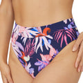 Navy - Front - Gorgeous Womens-Ladies Arianna Palm Print Mid Rise Bikini Bottoms