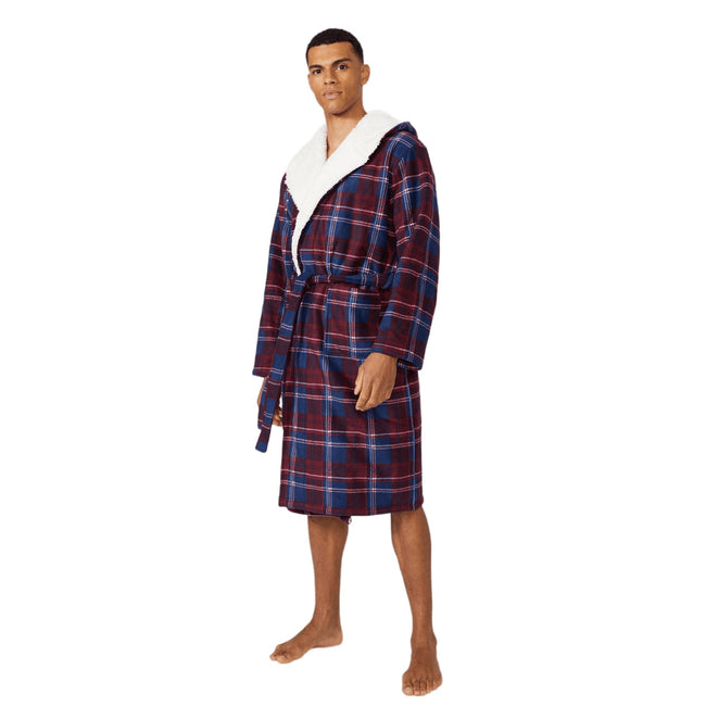 Debenhams Mens Checked Bonded Hooded Dressing Gown Discounts on great