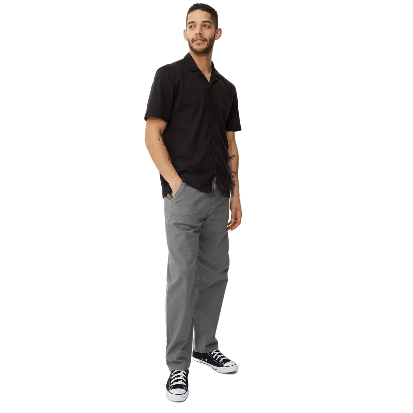 Grey - Front - Red Herring Mens Straight Chinos