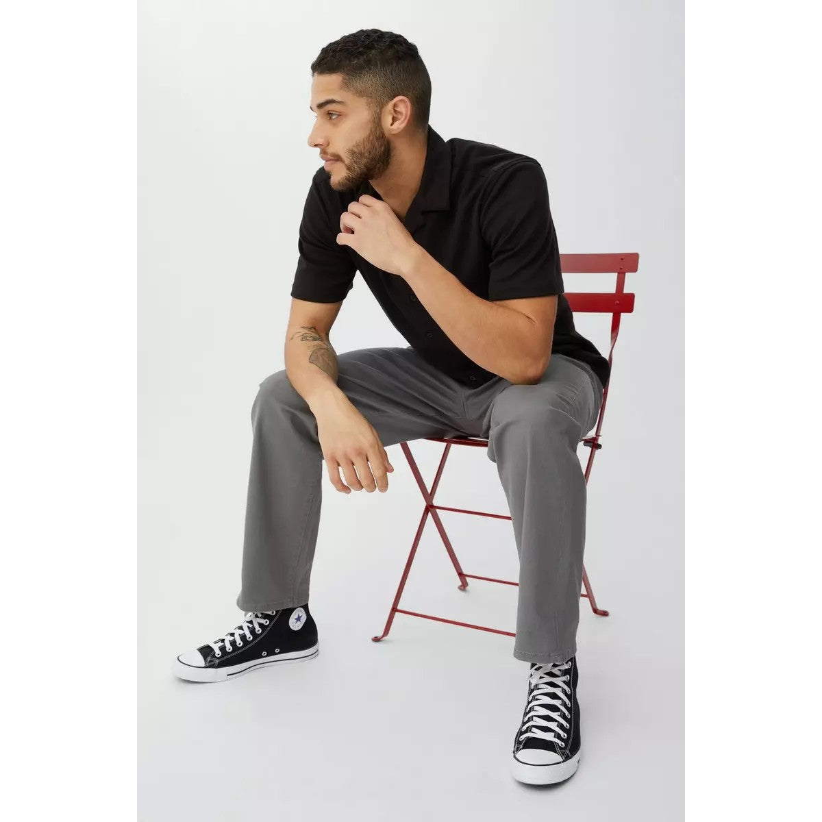 Grey - Pack Shot - Red Herring Mens Straight Chinos