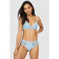 Dusty Blue - Front - Debenhams Womens-Ladies Lace Recycled Plunge Bra