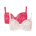 Raspberry-White - Front - Gorgeous Womens-Ladies Floral Bra (Pack of 2)