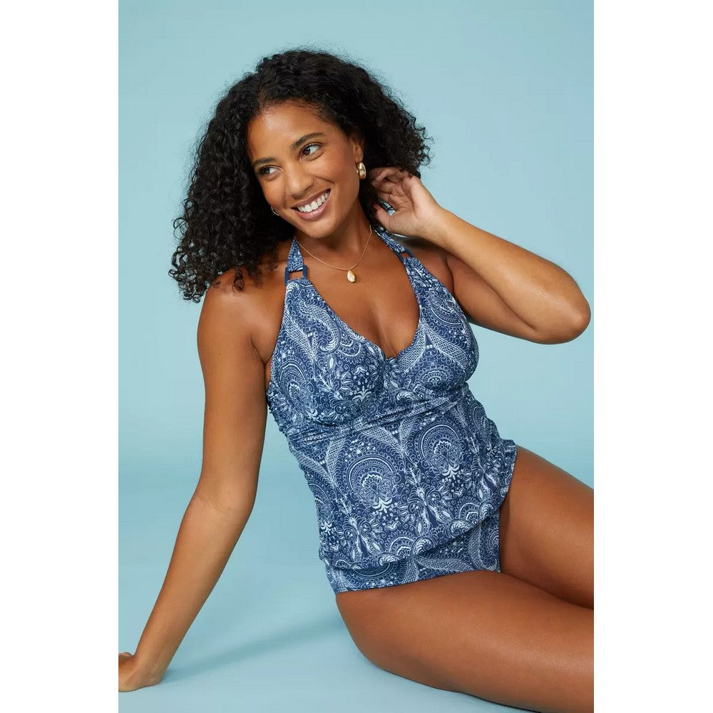 Navy - Lifestyle - Gorgeous Womens-Ladies Non-Padded Tankini Top