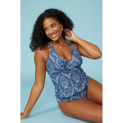 Navy - Lifestyle - Gorgeous Womens-Ladies Non-Padded Tankini Top