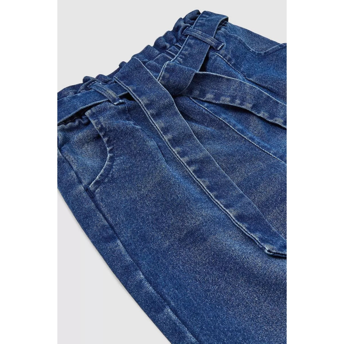 Dark Blue - Side - Blue Zoo Girls Paperbag Jeans