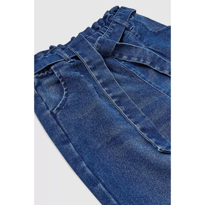 Dark Blue - Side - Blue Zoo Girls Paperbag Jeans