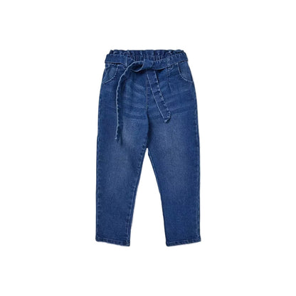 Dark Blue - Front - Blue Zoo Girls Paperbag Jeans
