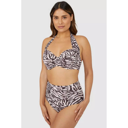 Brown - Side - Gorgeous Womens-Ladies Animal Print Non-Padded Bikini Top