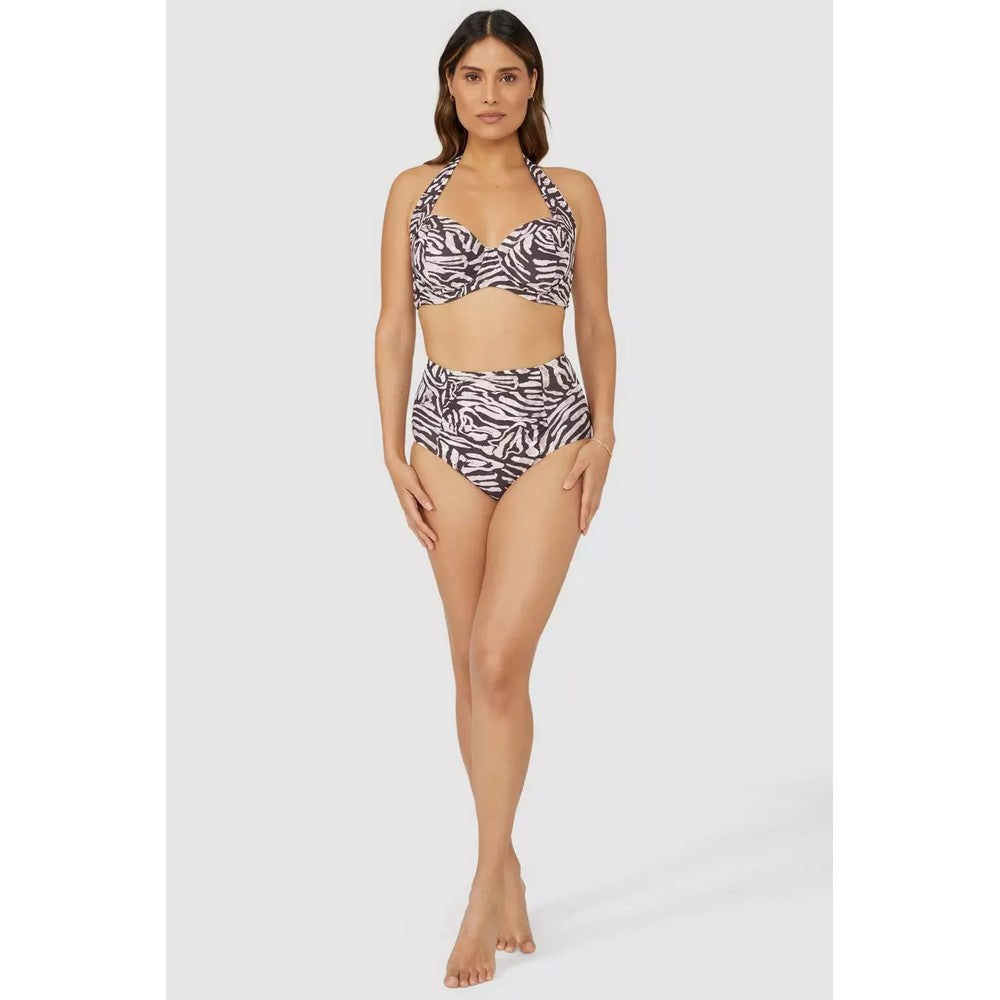 Brown - Lifestyle - Gorgeous Womens-Ladies Animal Print Non-Padded Bikini Top