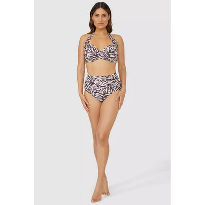 Brown - Lifestyle - Gorgeous Womens-Ladies Animal Print Non-Padded Bikini Top