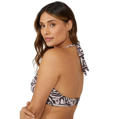 Brown - Back - Gorgeous Womens-Ladies Animal Print Non-Padded Bikini Top
