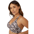 White-Black - Front - Gorgeous Womens-Ladies Animal Print Non-Padded Bikini Top