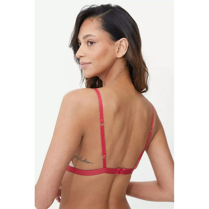 Pink - Back - Debenhams Womens-Ladies Spotted Satin Lace Detail Bralette