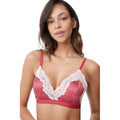 Pink - Front - Debenhams Womens-Ladies Spotted Satin Lace Detail Bralette