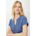Mid Blue - Side - Mantaray Womens-Ladies Bird Tunic
