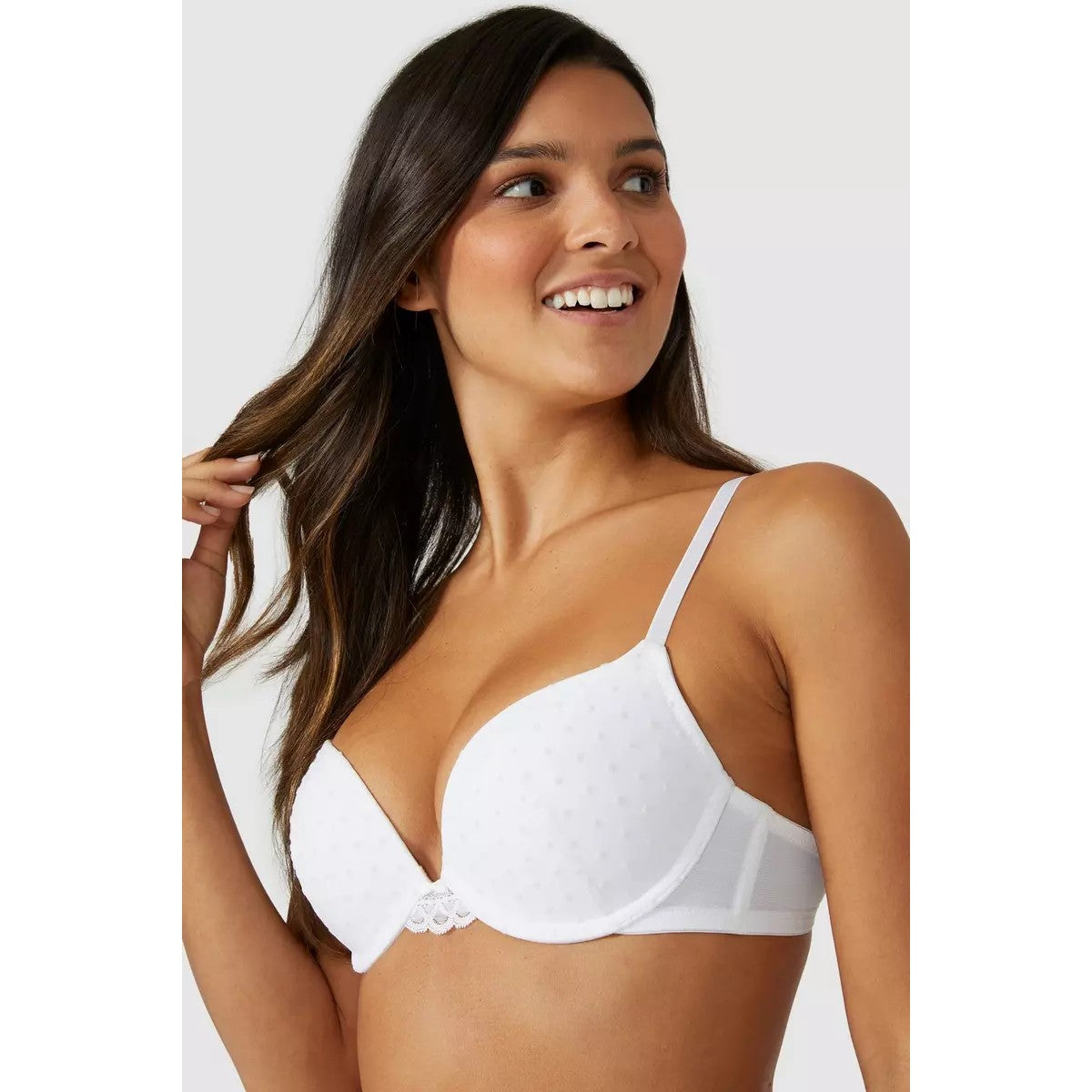 Black-White - Close up - Debenhams Womens-Ladies Flock Spot Push Up Bra (Pack of 2)